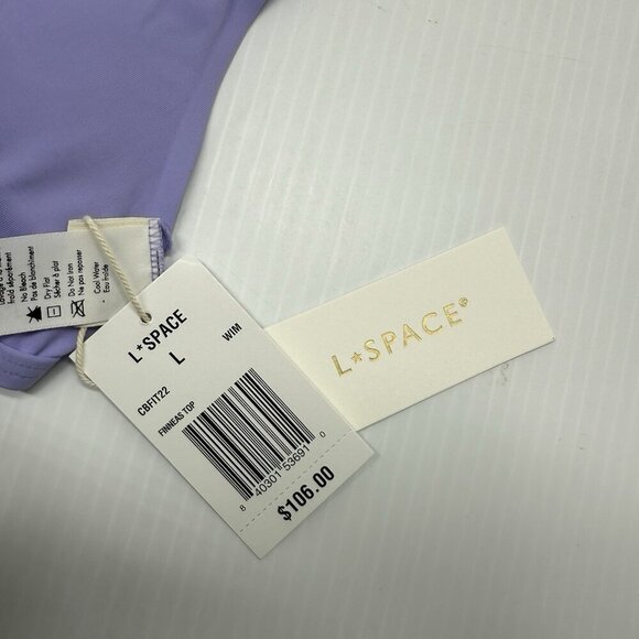 L*Space Bikini Top womens large Seam-Free Finneas Blue Orange Pool Vacation - Picture 5 of 7